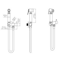 DutchLine Bidet Handdoucheset Met Knijphendel - Geborsteld Staal