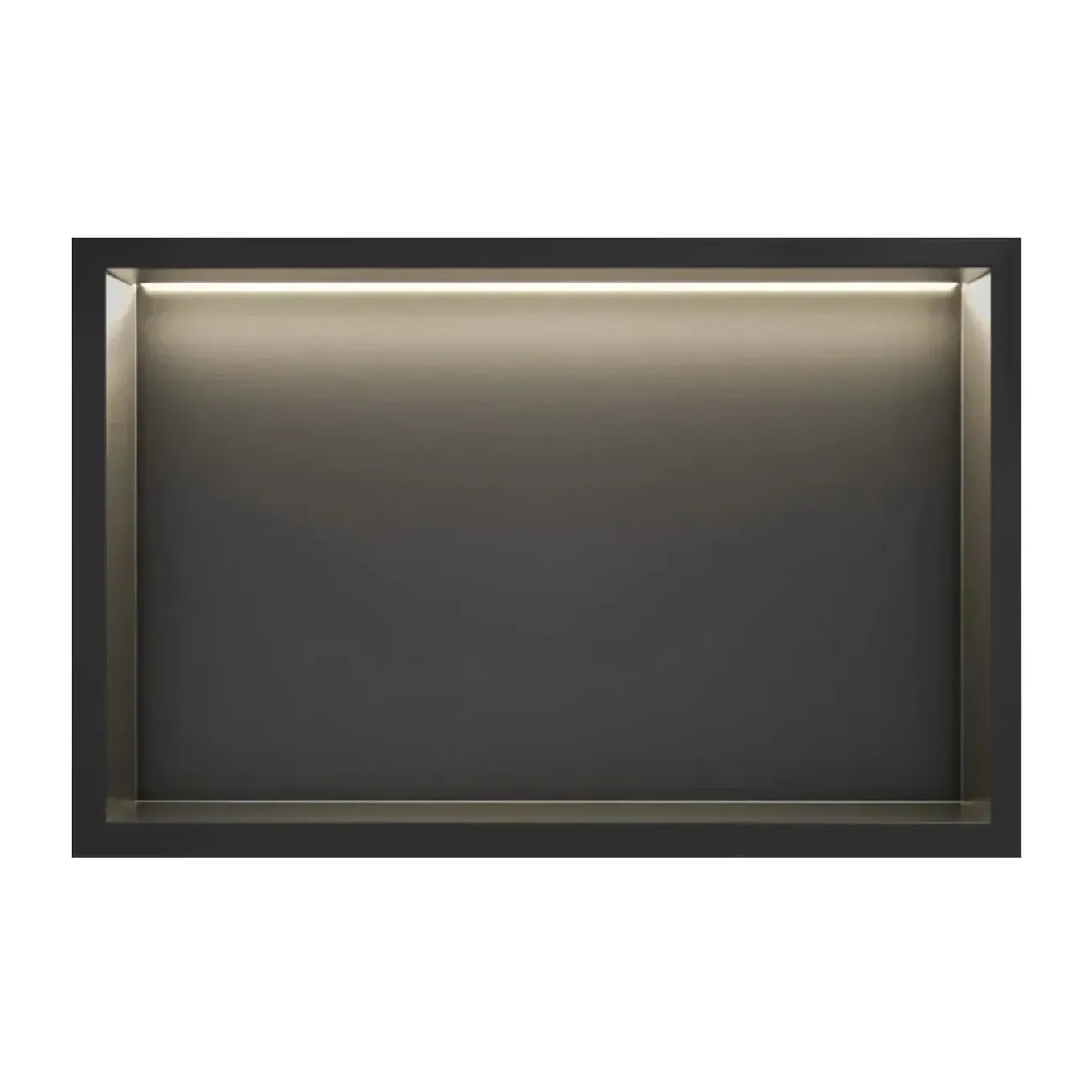 Dutchline Inbouwnis Met Ledstrip - 300x300 Mm - Mat Zwart