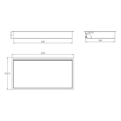 Dutchline Inbouwnis Met Ledstrip - 300x600 Mm - Gunmetal