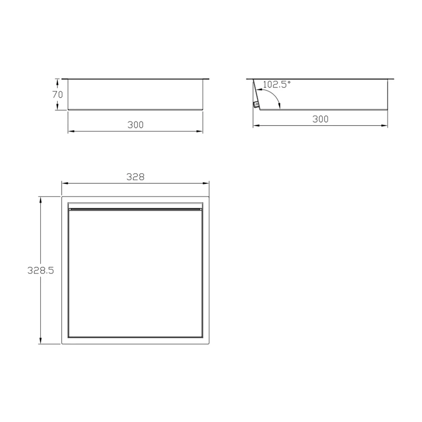 Dutchline Inbouwnis Met Ledstrip - 300x300 Mm - Rvs