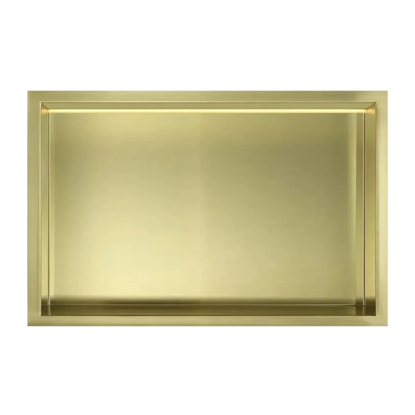 Dutchline Inbouwnis Met Ledstrip - 300x300 Mm - Geborsteld Messing Goud