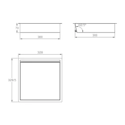 DutchLine Inbouwnis Met Ledstrip - 300x300 Mm - Geborsteld Koper