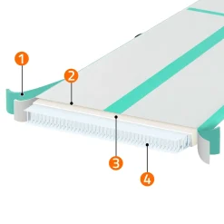 ECD Germany airtrack opblaasbare gymnastiekmat 3m mintgroen 10cm dik fitness yoga turnmat