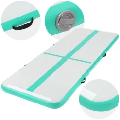 ECD Germany airtrack opblaasbare gymnastiekmat 3m mintgroen 10cm dik fitness yoga turnmat
