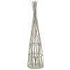 Ecd Germany Bamboe Lantaarn Met Led Houtkleur 91 Cm Windlicht Met Glas Boho Tuinlantaarn