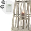 Ecd Germany Bamboe Lantaarn Met Led Houtkleur 110 Cm Windlicht Met Glas Boho Tuinlantaarn