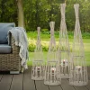 Ecd Germany Bamboe Lantaarn Met Led Houtkleur 150 Cm Windlicht Met Glas Boho Tuinlantaarn