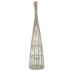 Ecd Germany Bamboe Lantaarn Met Led Houtkleur 150 Cm Windlicht Met Glas Boho Tuinlantaarn