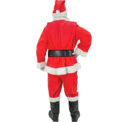 ECD Germany 9-Delig Kerstmankostuum met hoed, baard, riem en handschoenen, één maat S-XL