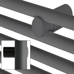 Ecd Germany Design Handdoekdroger Sahara - 400 X 1500 Mm - Antraciet - Zijdelings Aangesloten