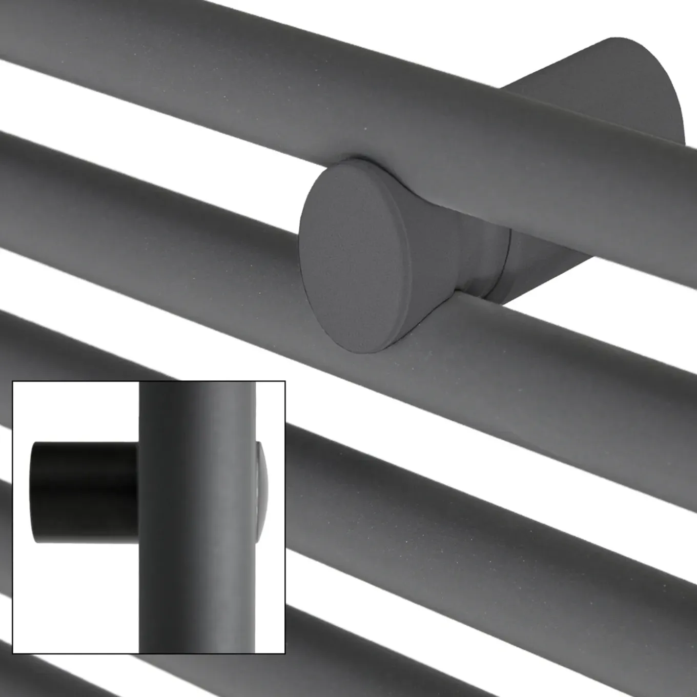 Ecd Germany Design Handdoekdroger Sahara - 400 X 1500 Mm - Antraciet - Zijdelings Aangesloten