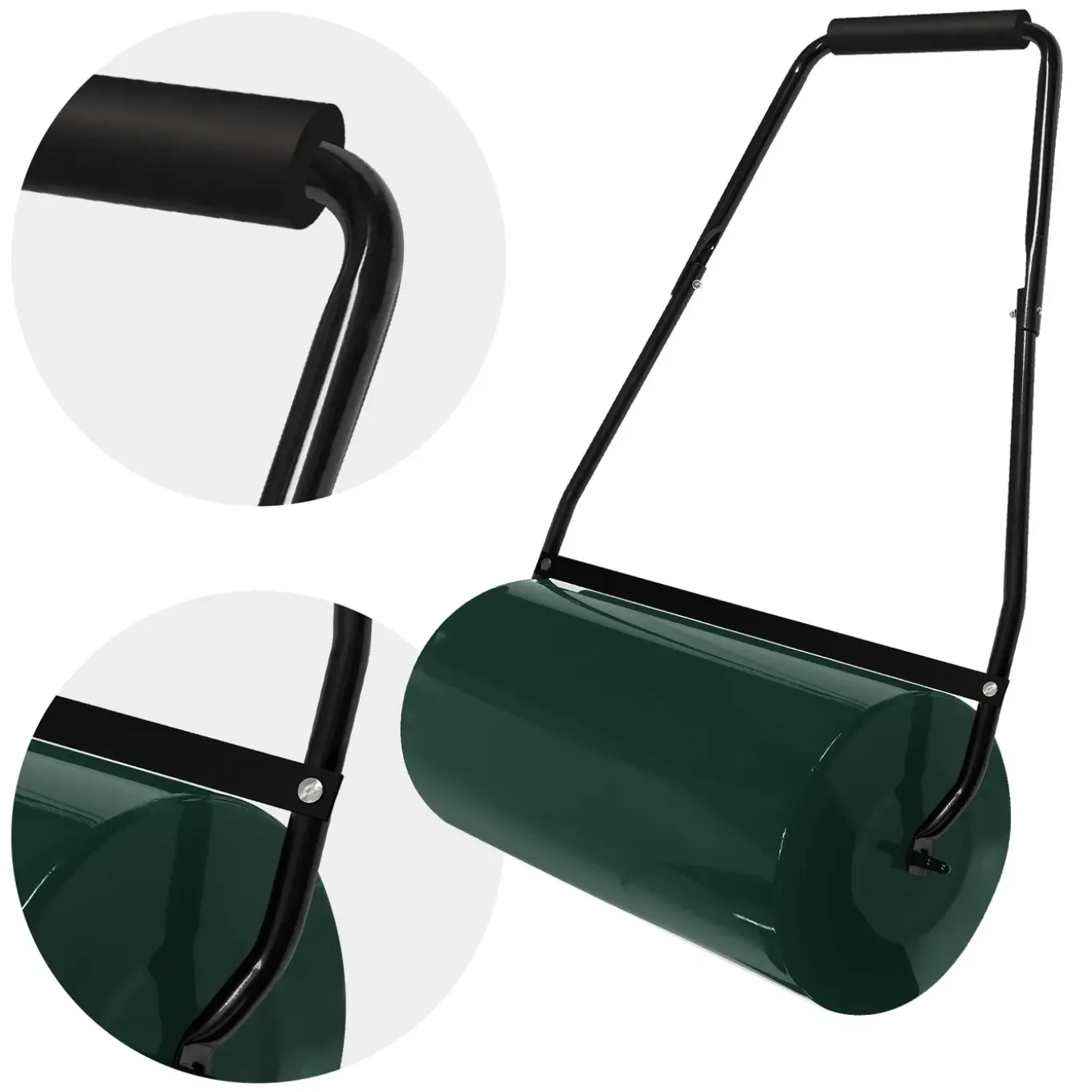 Ecd Germany Grasrol Tuinroller Vulbaar 50 L Groen Staal 59,5 Cm Breed Handrol Voor Gazon