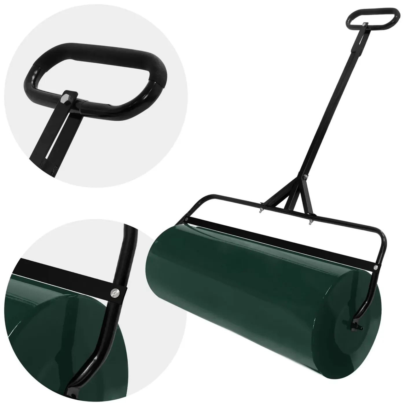 ECD Germany Grasrol Tuinroller Vulbaar 63 L Groen Staal 90 Cm Breed Handrol Voor Gazon