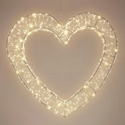 ECD Germany Kerstdecoratie Led Hartvormige Met Timer Ip44 Spatwaterdicht 720led 49,5x46 Cm