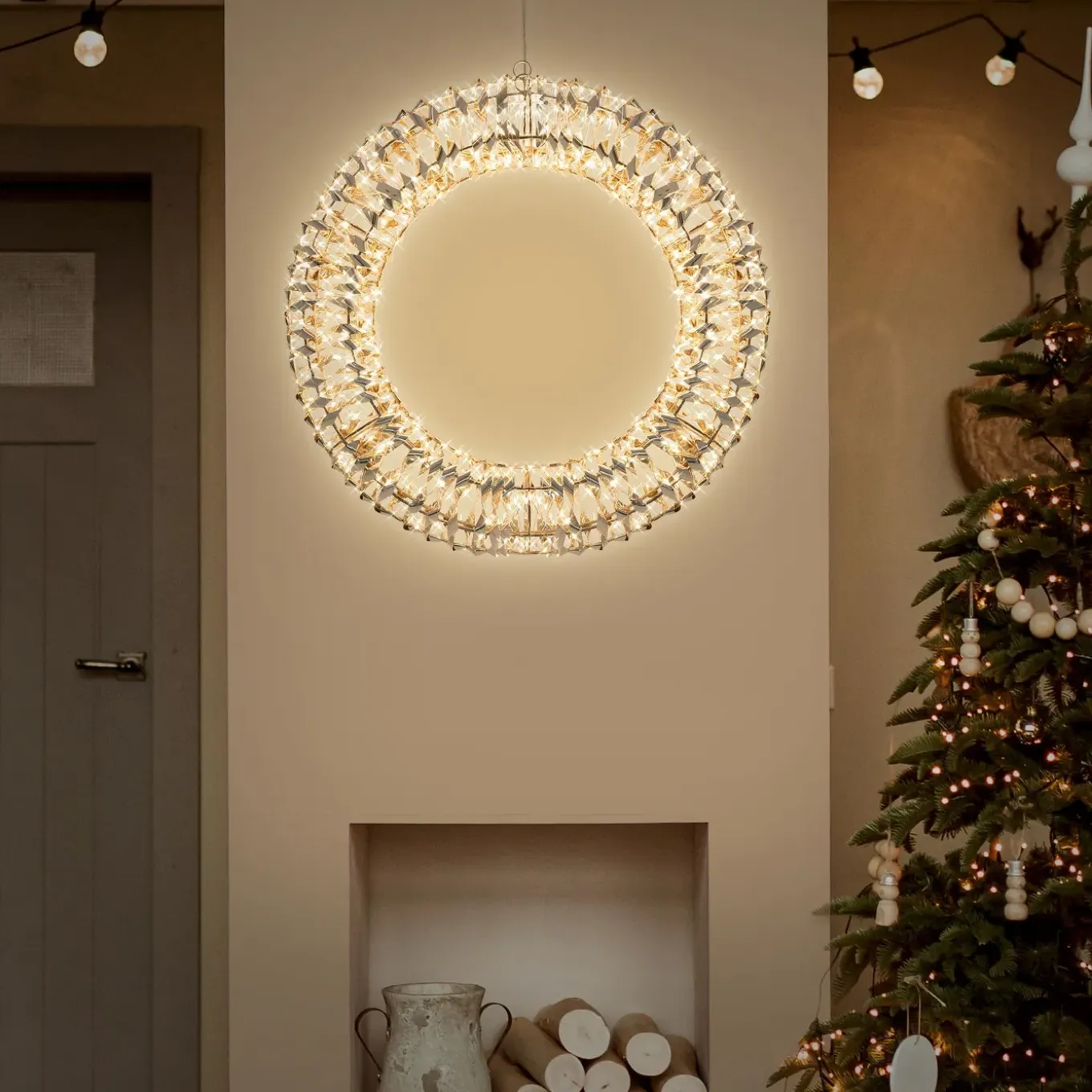 Ecd Germany Kerstlichtkrans Ø 50 Cm 720 Micro-leds Warm Wit Licht Ip44 Timer