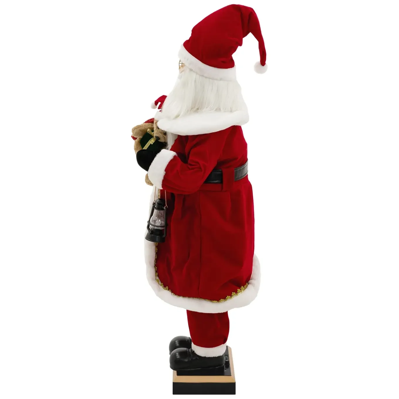 Ecd Germany Kerstman 120cm Led Licht Beweging Geluid Muziek Lantaarn Teddybeer Binnenshuis