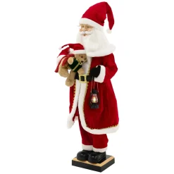 Ecd Germany Kerstman 120cm Led Licht Beweging Geluid Muziek Lantaarn Teddybeer Binnenshuis