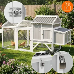 ECD Germany Kippenhok 160x110x70 cm mobiel kippenhuis van massief hout voor buiten