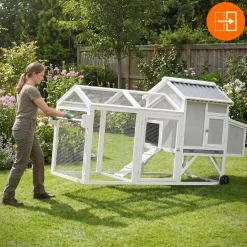 ECD Germany Kippenhok 160x110x70 cm mobiel kippenhuis van massief hout voor buiten