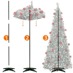 Ecd Germany - Kunstkerstboom Pop Up - Groen Met Sneeuw - 180 Cm - 150 Led Met 8 Standen