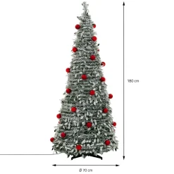 Ecd Germany - Kunstkerstboom Pop Up - Groen Met Sneeuw - 180 Cm - 150 Led Met 8 Standen