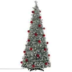 Ecd Germany - Kunstkerstboom Pop Up - Groen Met Sneeuw - 180 Cm - 150 Led Met 8 Standen