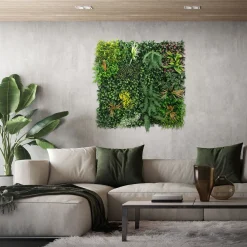ECD Germany kunstplanten wandpaneel 100x100 cm jungle mix UV bestendig balkon tuin