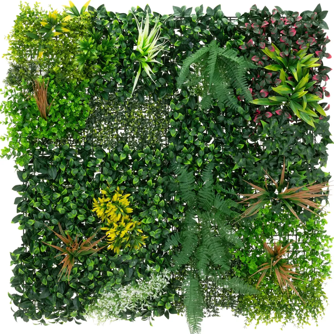ECD Germany kunstplanten wandpaneel 100x100 cm jungle mix UV bestendig balkon tuin