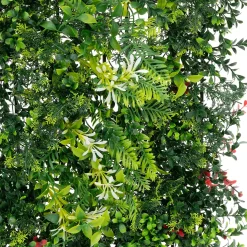 ECD Germany kunstplanten wandpaneel 100x100 cm tropische gloed UV bestendig balkon tuin