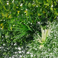 ECD Germany kunstplanten wandpaneel 100x100 cm tropische gloed UV bestendig balkon tuin