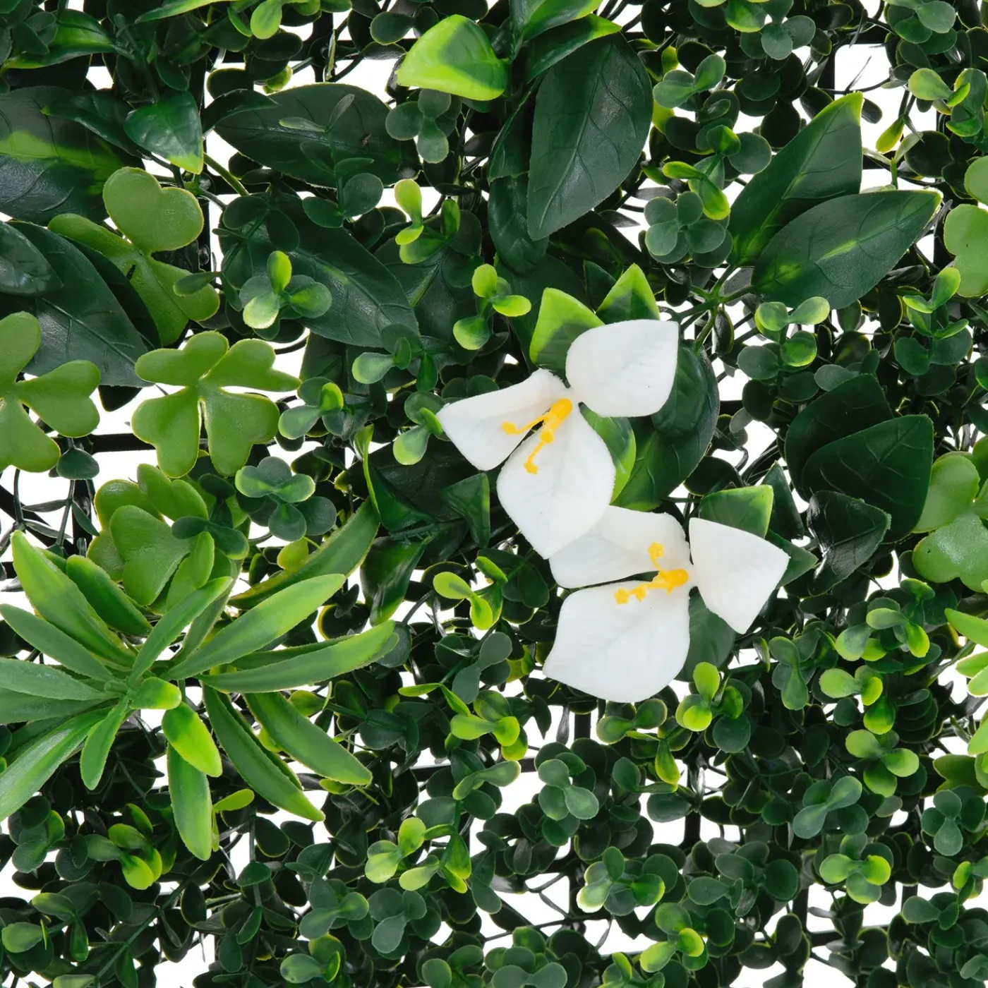 ECD Germany kunstplanten wandpaneel 100x100 cm white bloom UV bestendig balkon tuin