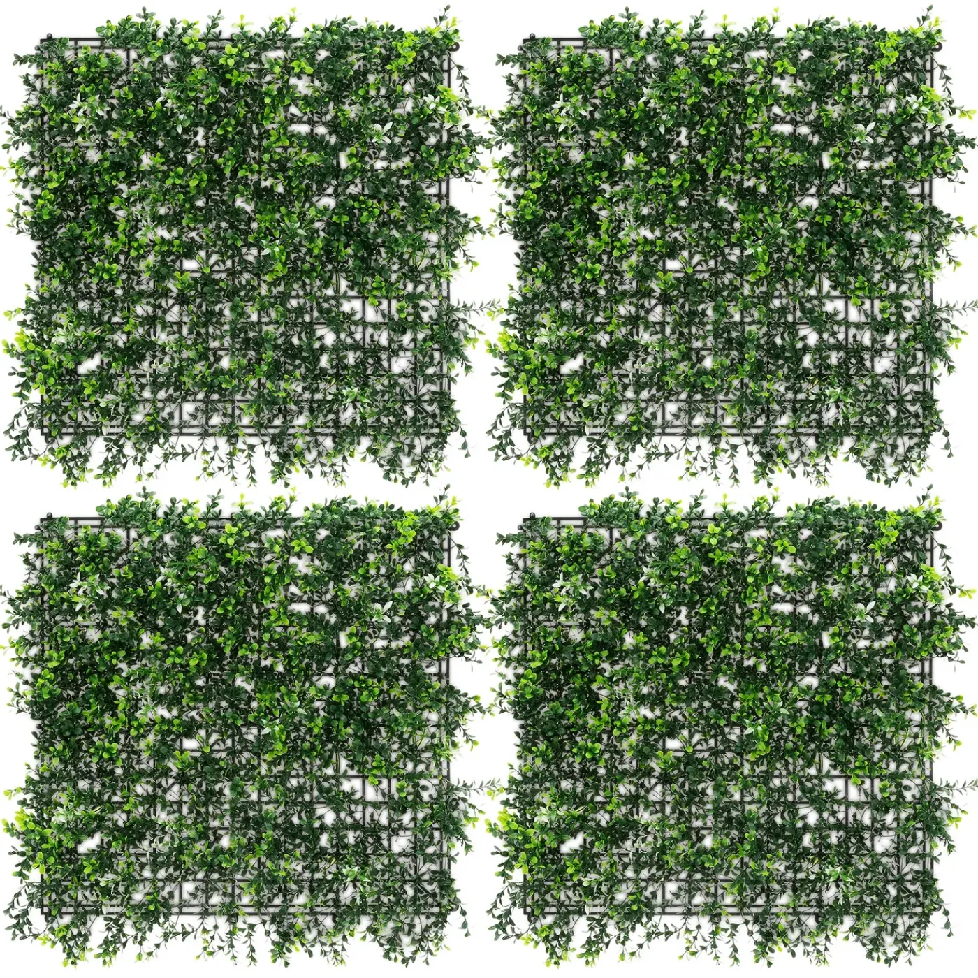 ECD Germany kunstplanten wandpaneel 100x100 cm white bloom UV bestendig balkon tuin