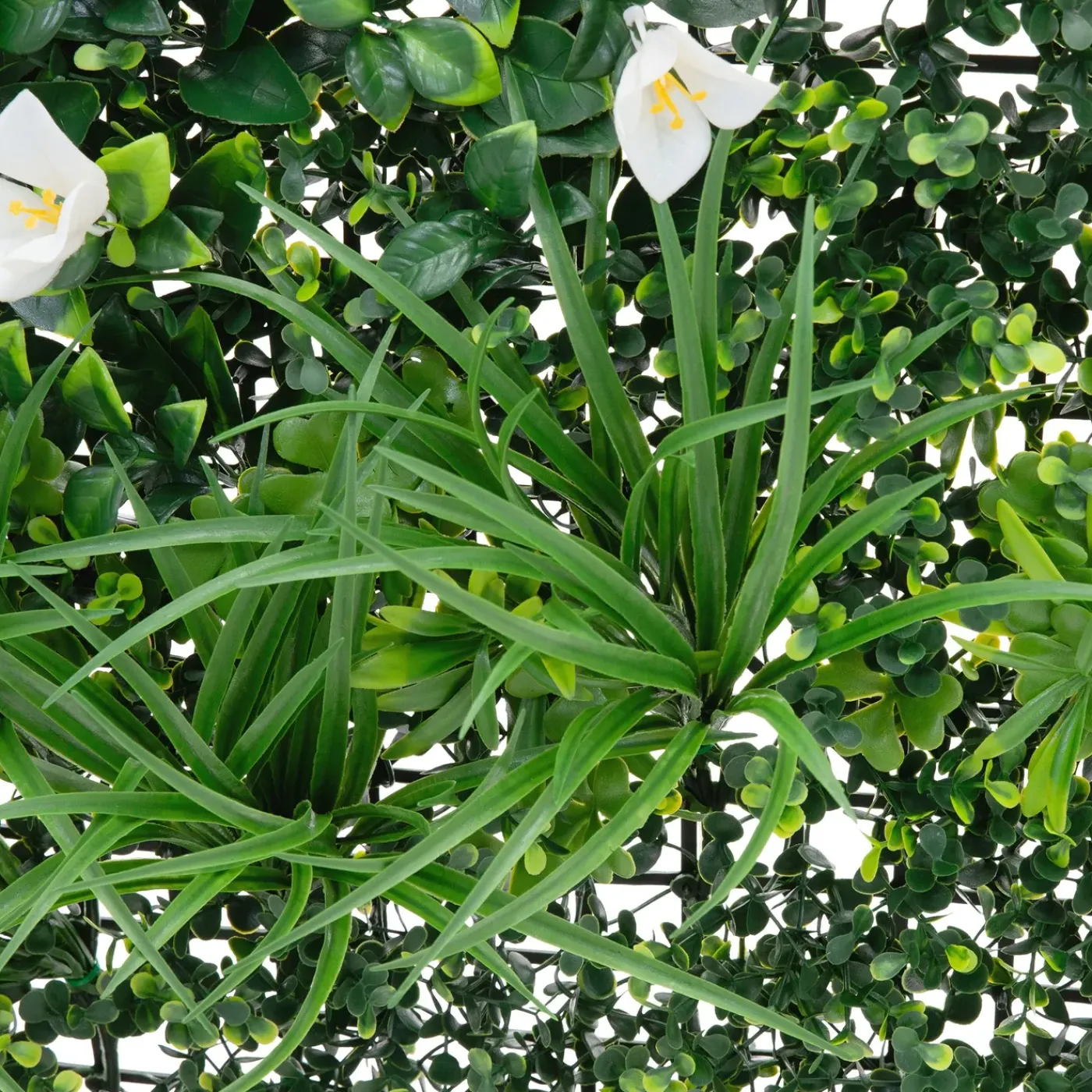 ECD Germany kunstplanten wandpaneel 100x100 cm white bloom UV bestendig balkon tuin