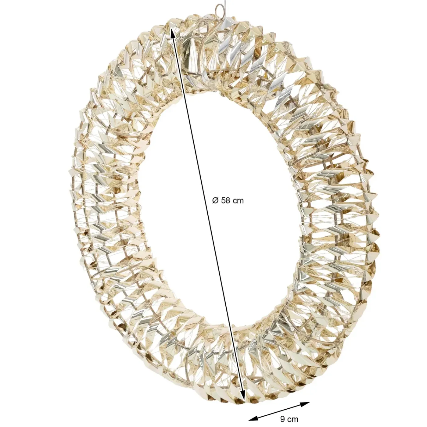 ECD Germany LED kerstkrans Ø58cm met 960 warm witte micro LED's &timer, IP44