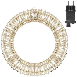 ECD Germany LED kerstkrans Ø58cm met 960 warm witte micro LED's &timer, IP44