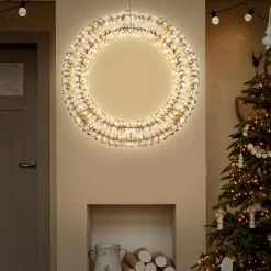 ECD Germany LED kerstkrans Ø58cm met 960 warm witte micro LED's &timer, IP44