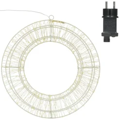 ECD Germany LED metalen krans Ø50cm met 1440 LED's, warm wit, hangende krans met timer