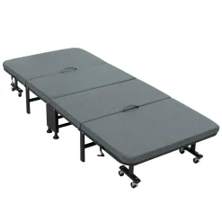 ECD Germany logeerbed 80x190 cm opvouwbaar eenpersoonsbed met matras en kussen