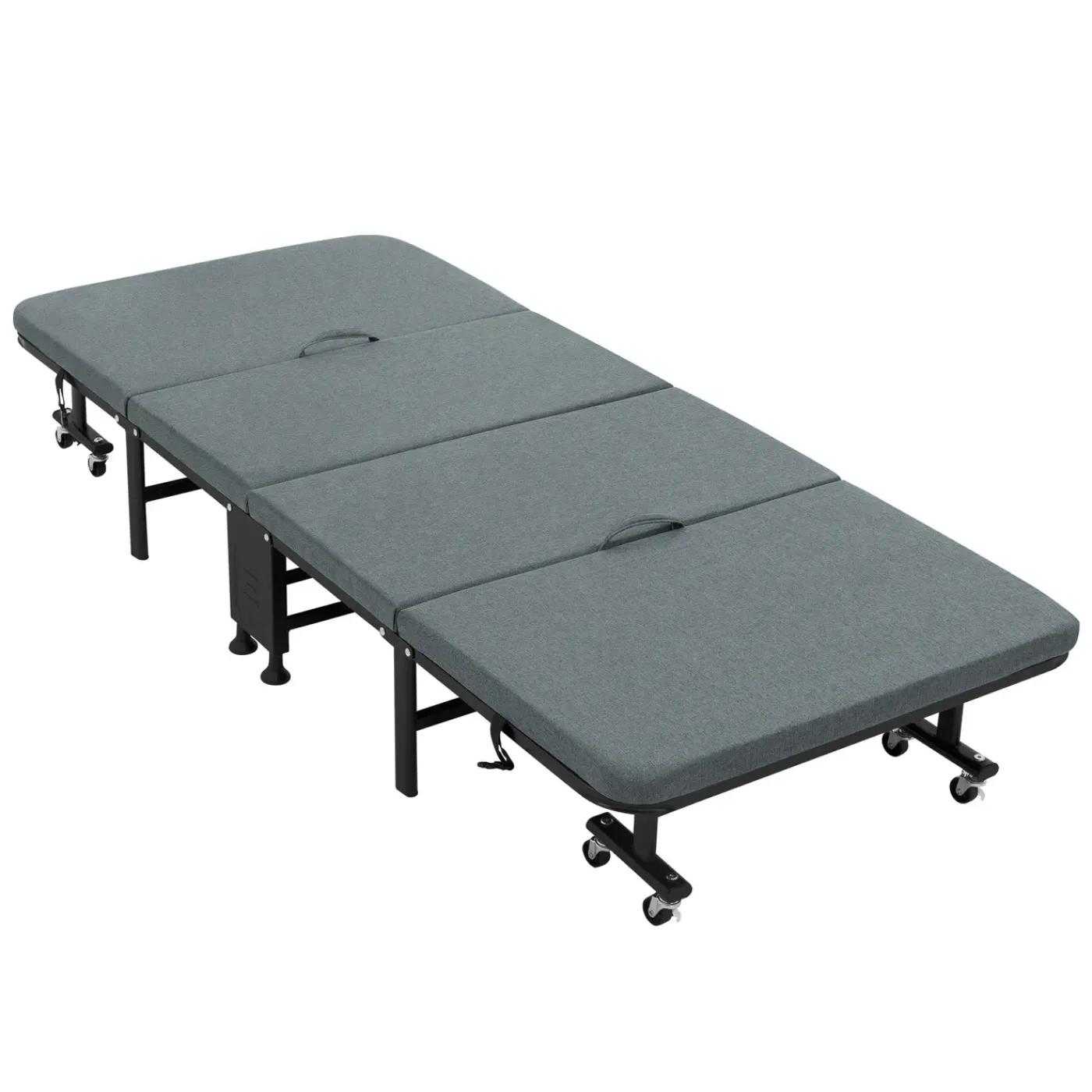 ECD Germany logeerbed 80x190 cm opvouwbaar eenpersoonsbed met matras en kussen