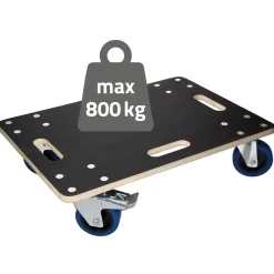 ECD Germany Set 2 Transportroller 40x60cm 2x Feststellbremse Pp-räder Bis 800kg Möbelroller