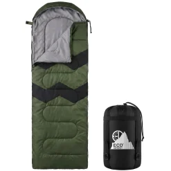 ECD Germany Slaapzak Outdoor Khaki 210 Cm 3-seizoenen Compacte Kampeerdeken Warm
