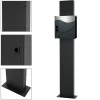 ECD Germany Stand brievenbus met krantenvak, brievenbus antraciet/zilver 37x36,5 cm