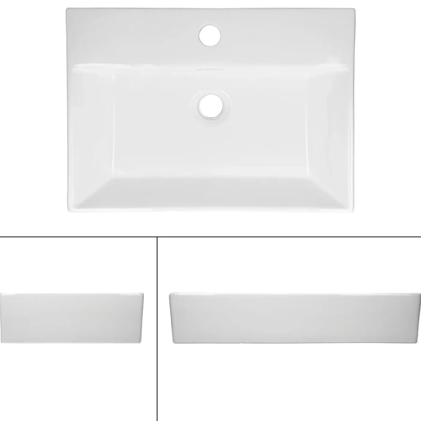 ECD Germany Wastafel Wastafel 515x360x130 mm keramiek