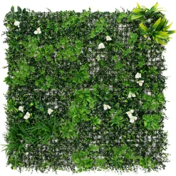 ECD Germany 4x Kunstplanten Muurpanelen 50x50 Cm Pachysandra Buiten Zichtpaneel Privacy Uv
