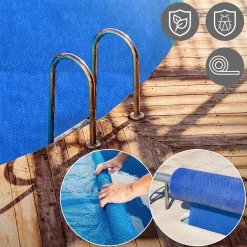 ECD Germany - Zonnefolie Voor Zwembad - Blauw - Rond Ø 600 Cm - Materiaaldikte 400 Μm