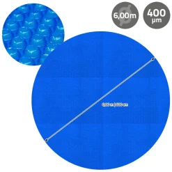 ECD Germany - Zonnefolie Voor Zwembad - Blauw - Rond Ø 600 Cm - Materiaaldikte 400 Μm