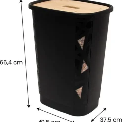 EDA Houtpellets Opslag Xl Met Deksel - 70 Liter - 45 Kg - 66,4 Cm Hoog - Kunststof