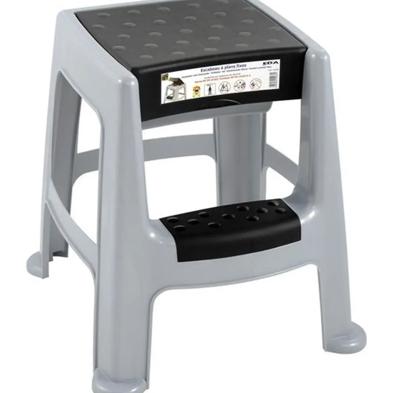 Eda Plastique Tabouret Stapelstoel - Eda Plastic - 2 Treden Met Opbergkoffer - Grijs