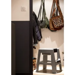 Eda Plastique Tabouret Stapelstoel - Eda Plastic - 2 Treden Met Opbergkoffer - Grijs