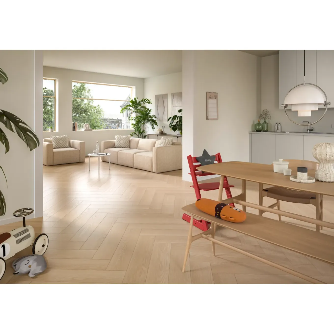 Egger Laminaatvloeren Naturesense Herringbone Visgraat El2133 Baronia Eiken Zand 8mm, 1,976m²
